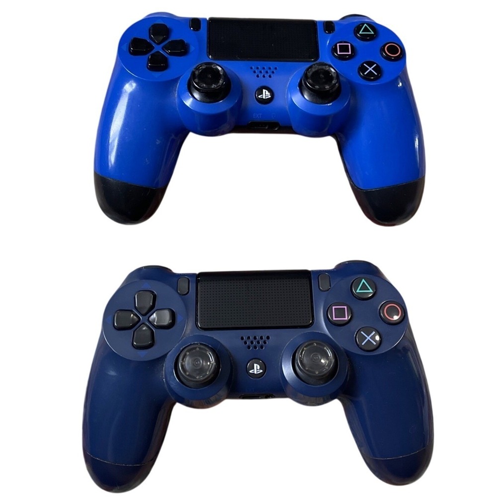 2 Sony PlayStation 4 PS4 DualShock 4 Wireless Controller Blue CUH-ZCT1U Lot